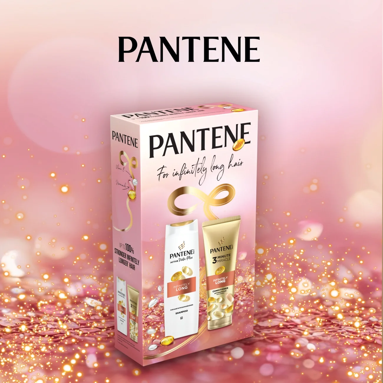 Pantene Pro-V Infinitely Long zestaw szampon do włosów, 400 ml + odżywka do włosów, 220 ml 