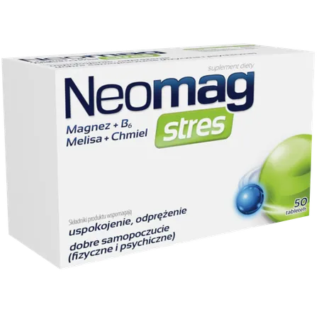 NeoMag Stres, suplement diety bogaty w magnez i witaminę B6, 50 tabletek