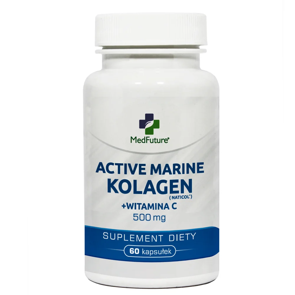 MedFuture Active Marine kolagen z witaminą C 500 mg, 60 kapsułek