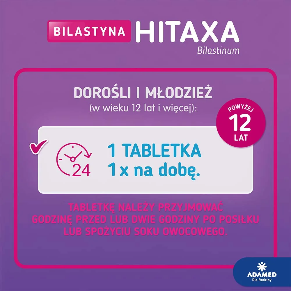 Bilastyna Hitaxa, 20 mg, 10 tabletek 