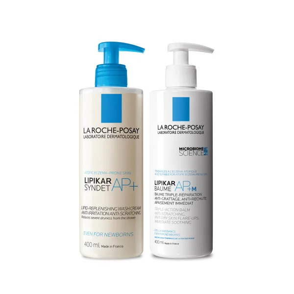 La Roche-Posay, Zestaw Lipikar Syndenet, 400 ml + Lipikar Baume AP+M, 400 ml