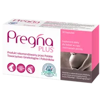 Pregna Plus, dla kobiet w ciąży i karmiących piersią, 30 kapsułek