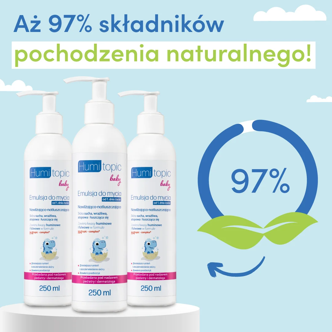 Humitopic Baby nawilżająco-natłuszczająca emulsja do mycia skóry głowy i ciała od 1. dnia życia, 250 ml 