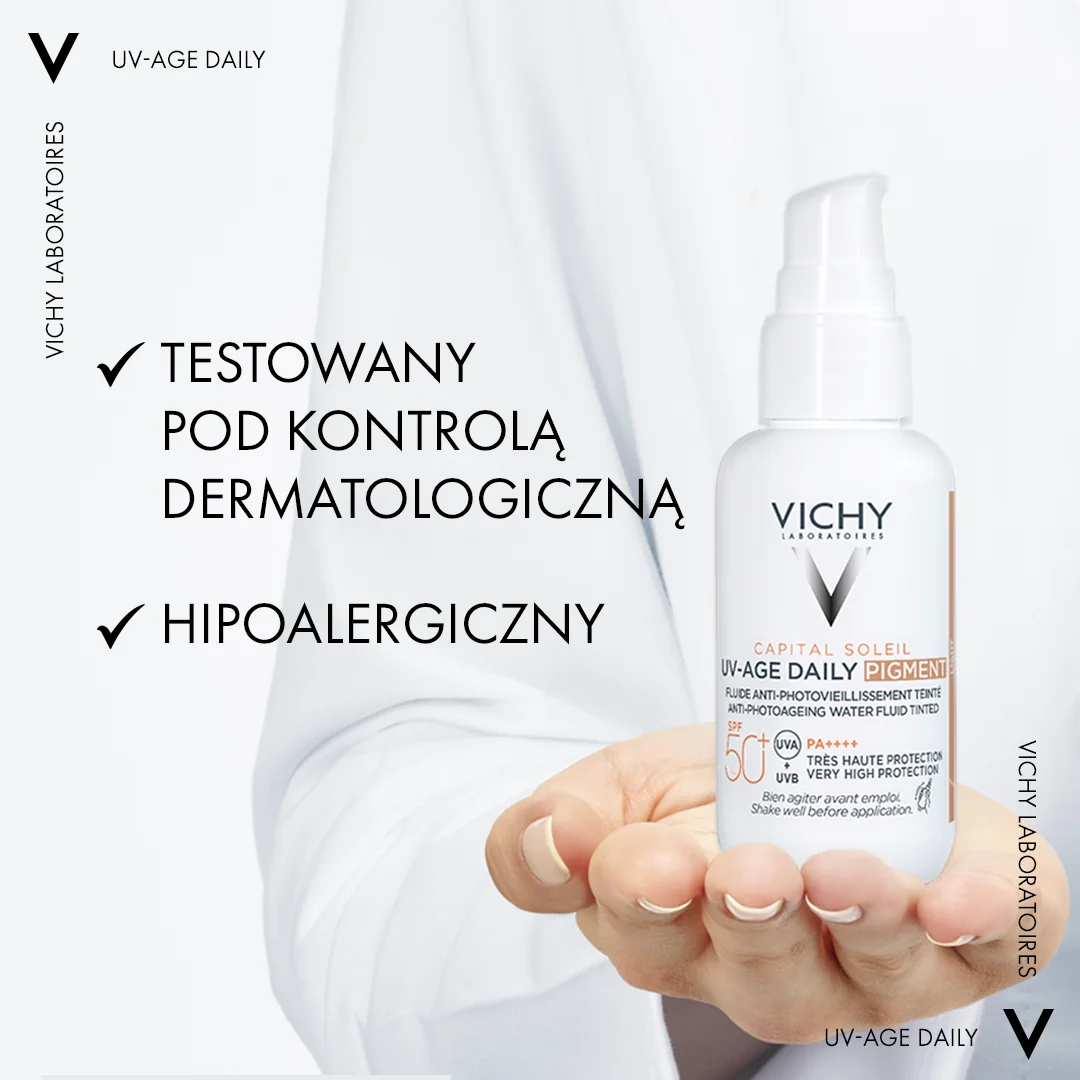 Vichy Capital Soleil UV-Age Daily Tined koloryzujący fluid przeciwsłoneczny SPF 50+, 40 ml