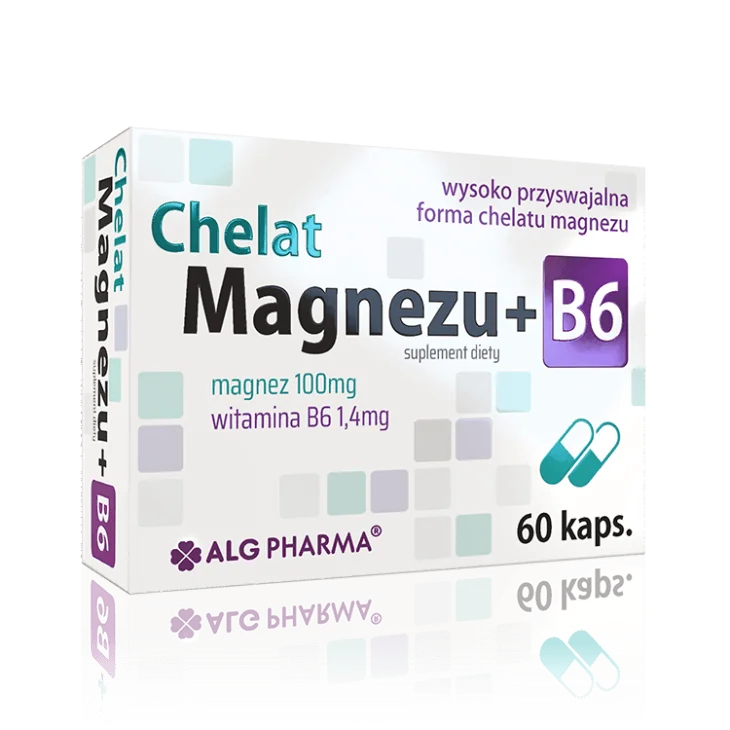 Chelat magnezu + B6, suplement diety, 60 kapsułek