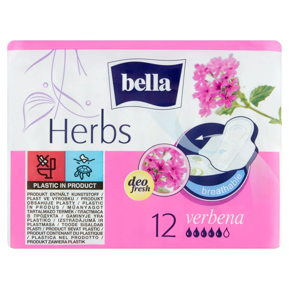 Bella Herbs Verbena, Podpaski higieniczne, 12 sztuk