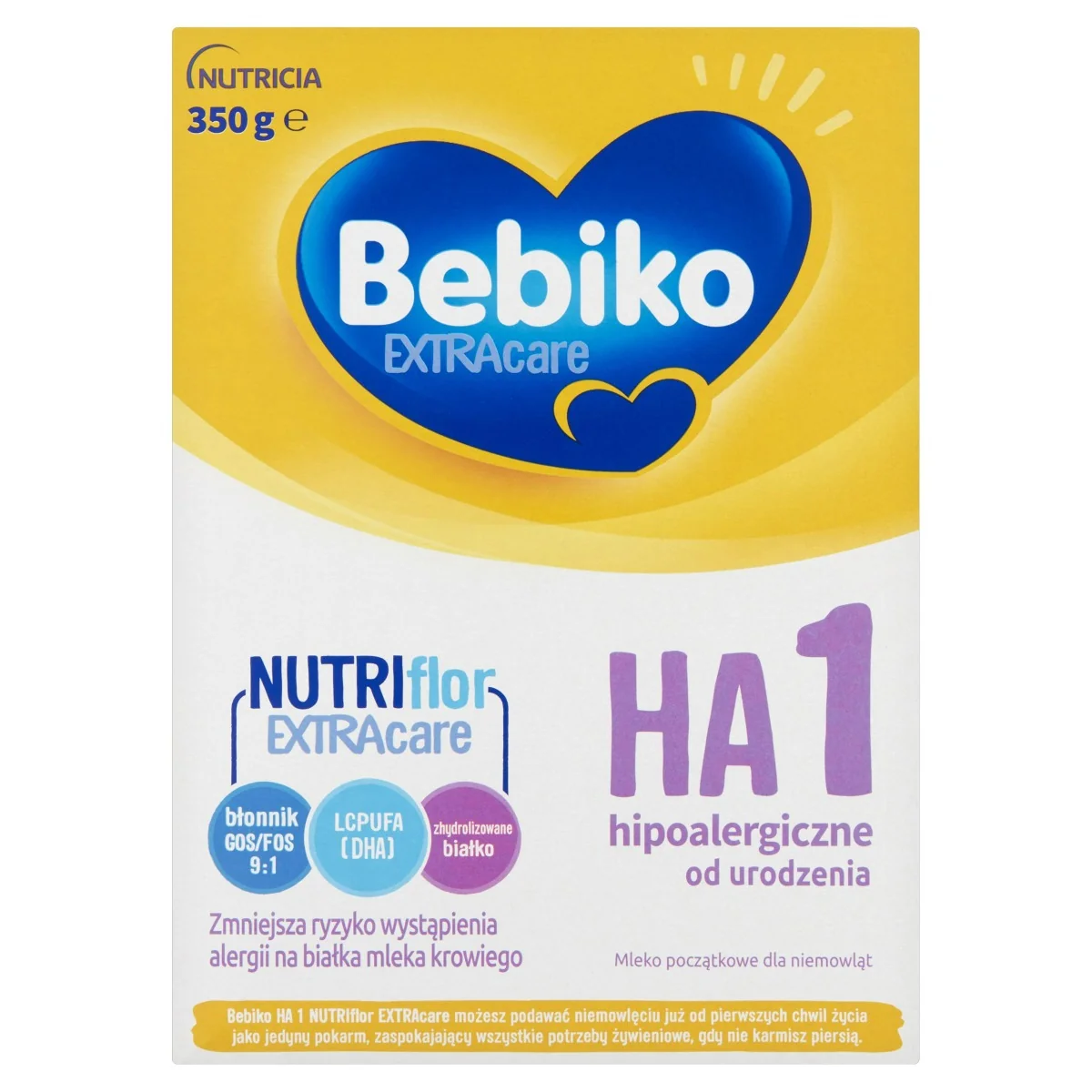 Bebiko Extracare HA 1, mleko początkowe dla niemowląt od urodzenia, 350 g 