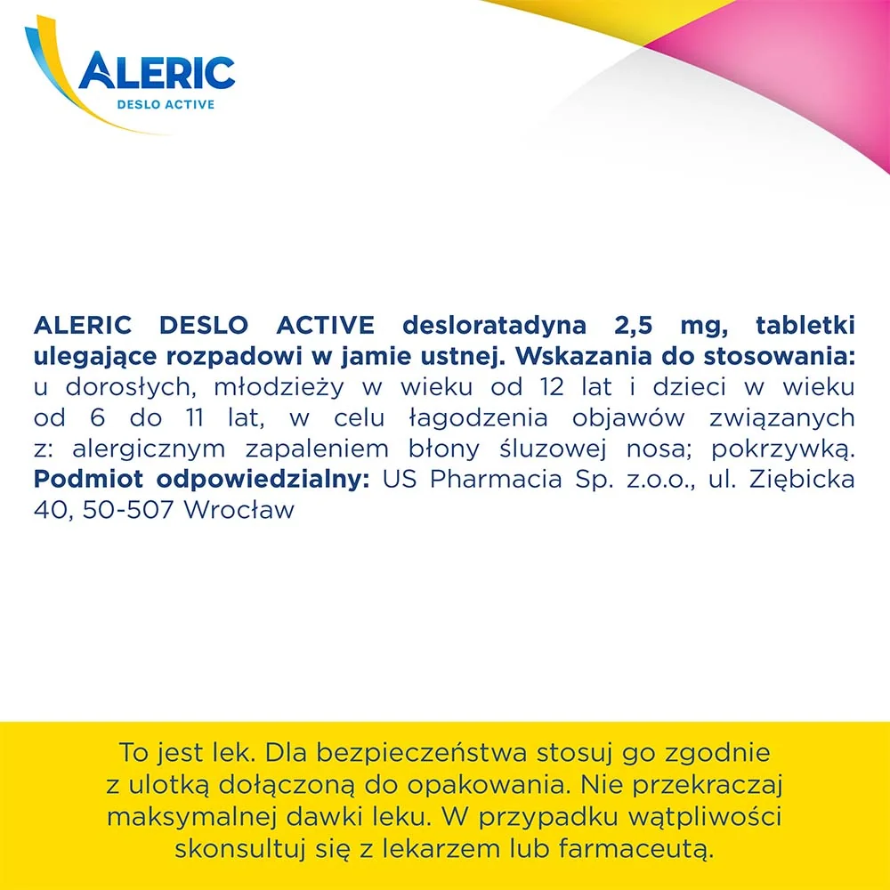 Aleric Deslo Active 2,5mg 10 tabletek ulegających rozpuszczeniu w jamie ustnej