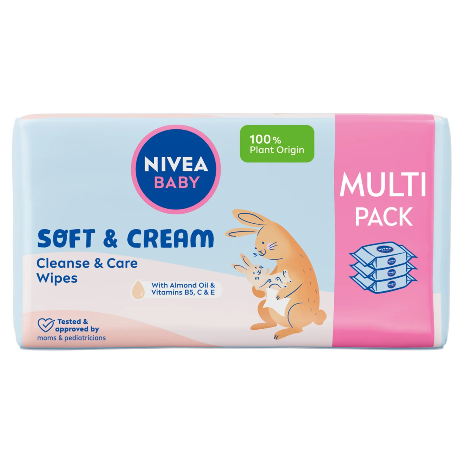 Nivea Baby Soft & Cream, chusteczki biodegradowalne 4 x 57 szt.