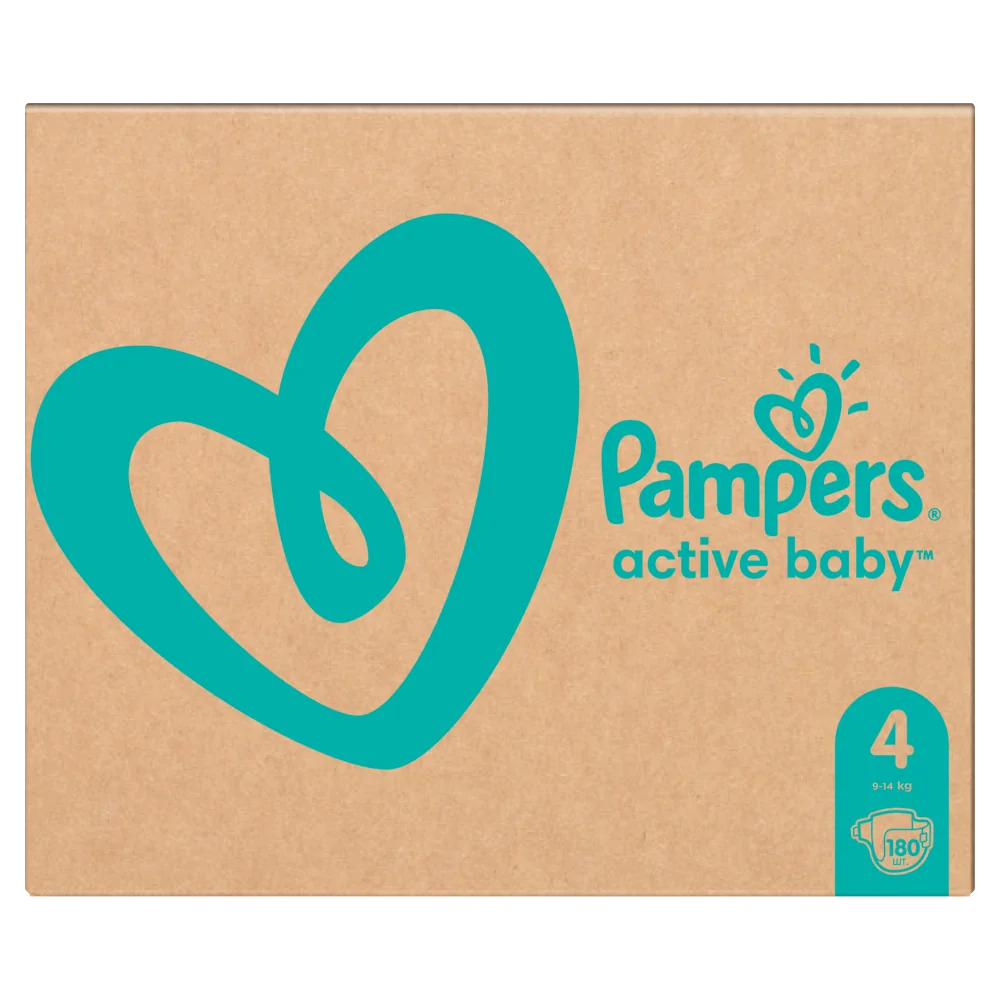 Pampers Active Baby 4 (9kg-14kg), pieluchy, 180 sztuk