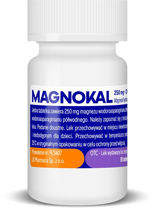 Magnokal Asparaginian 250 mg + 250 mg, 50 tabletek