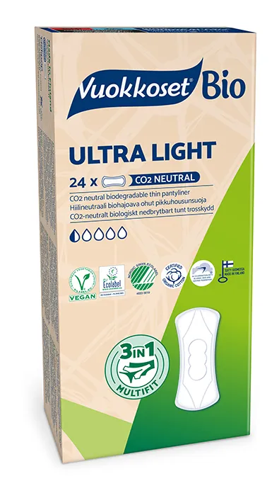 Vuokkoset 100% Bio Ultra Light cienkie wkładki higieniczne, 24 szt.
