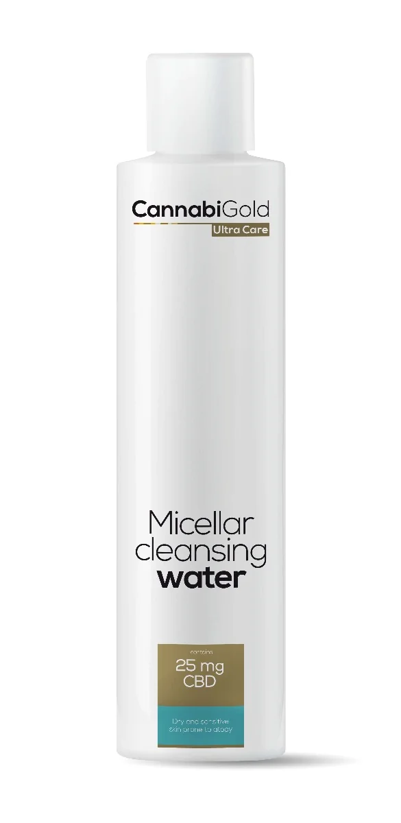 CannabiGold Ultra Care Micellar, płyn micelarny do skóry suchej i wrażliwej, 200 ml