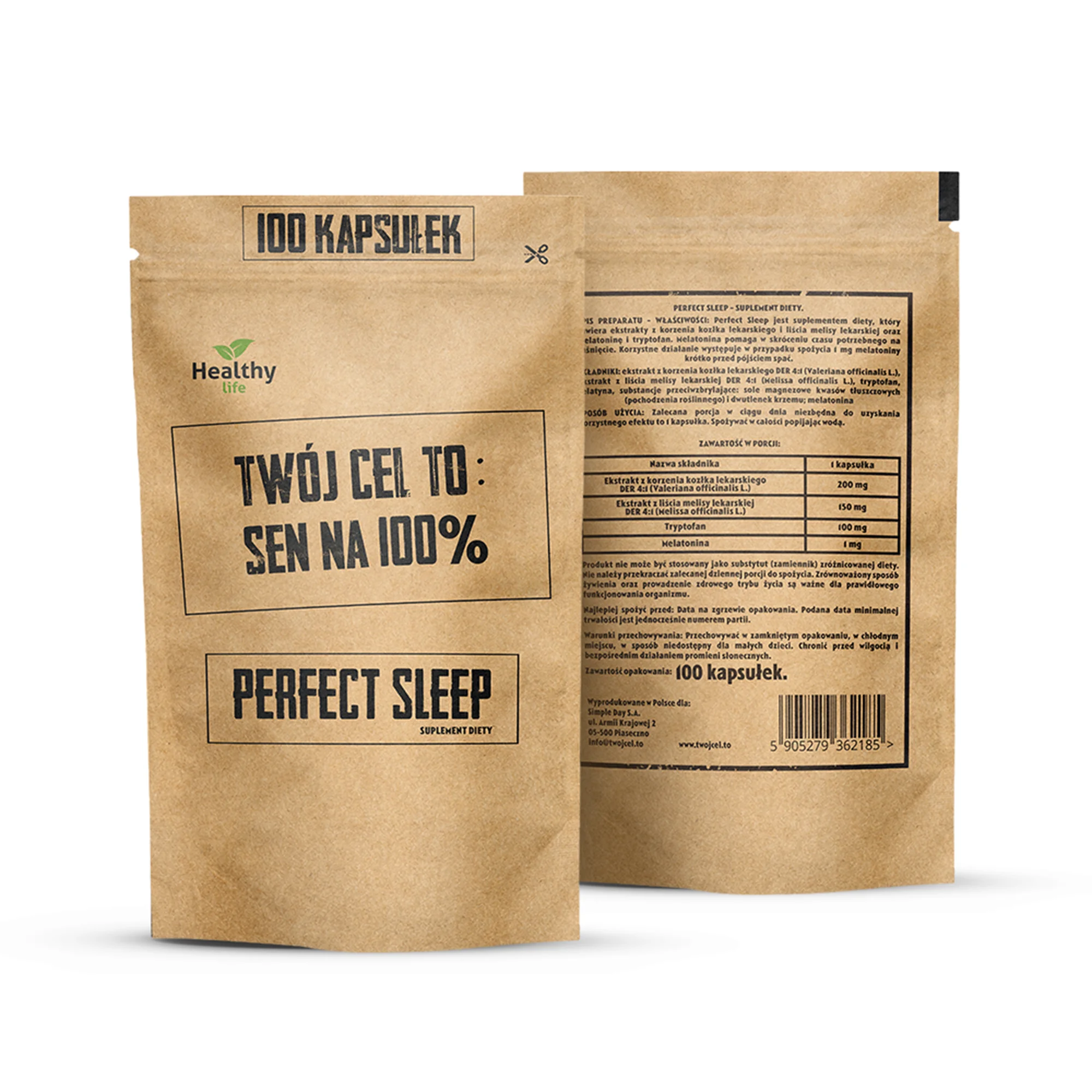 Twój cel to: Sen na 100% - Perfect Sleep 100 tabletek 