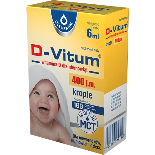 D-Vitum, witamina D dla niemowląt, krople, 6 ml