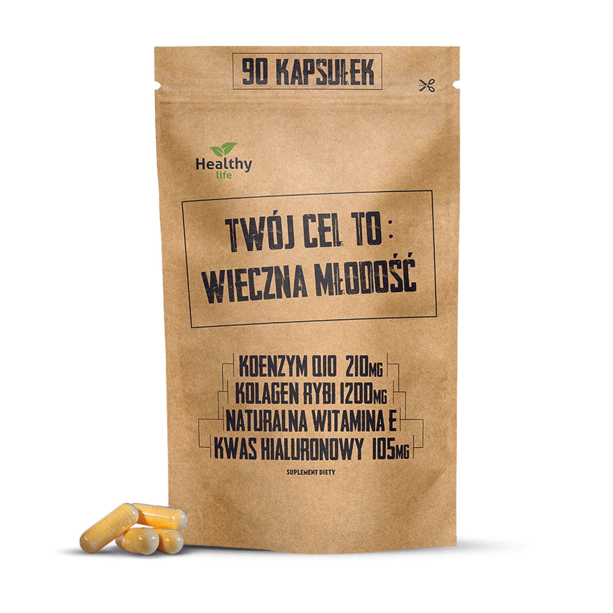 Twój cel to: Wieczna młodość - Kolagen rybi + Q10, 90 kapsułek