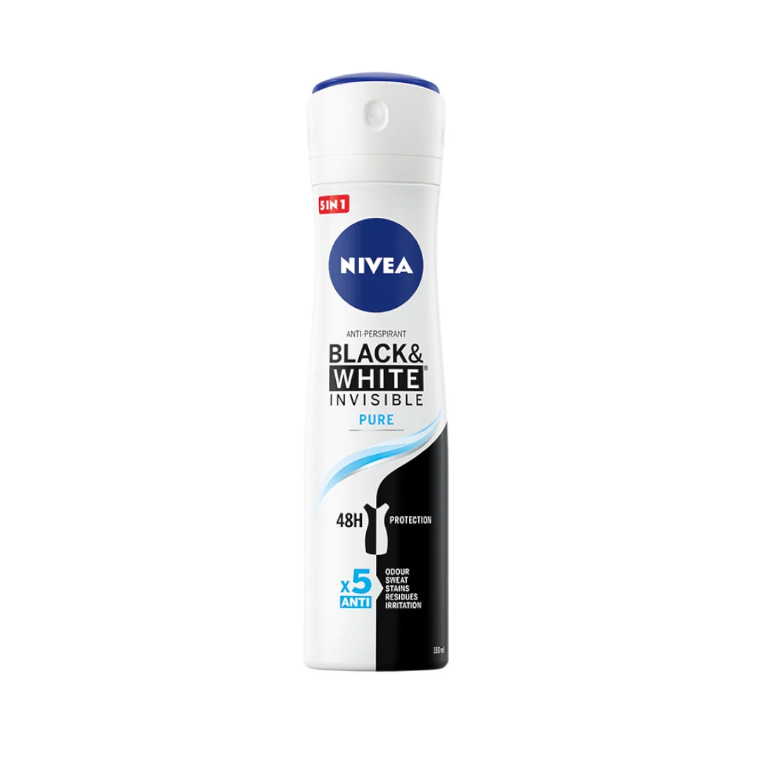 Nivea Black&White Pure antyperspirant damski w spray'u, 150 ml