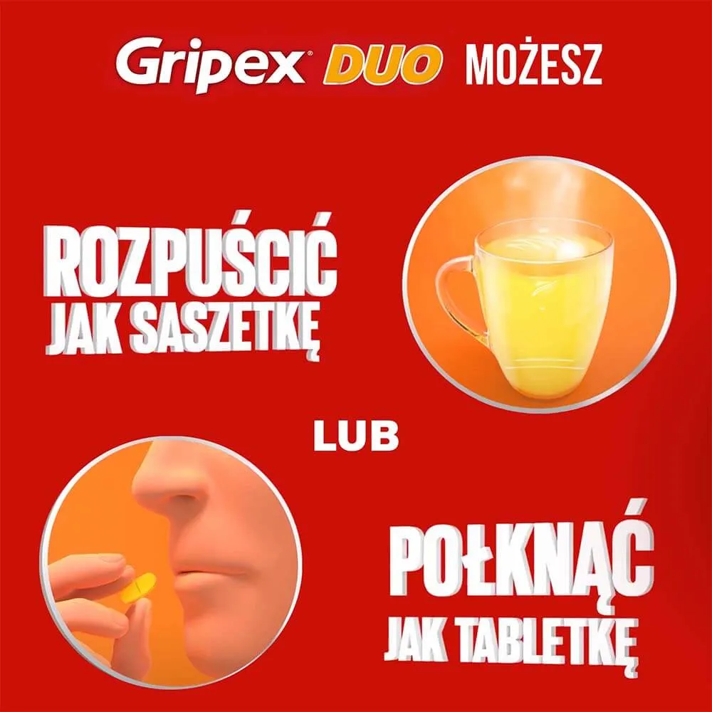 Gripex Duo, 500 mg + 6,1 mg, 16 tabletek powlekanych 