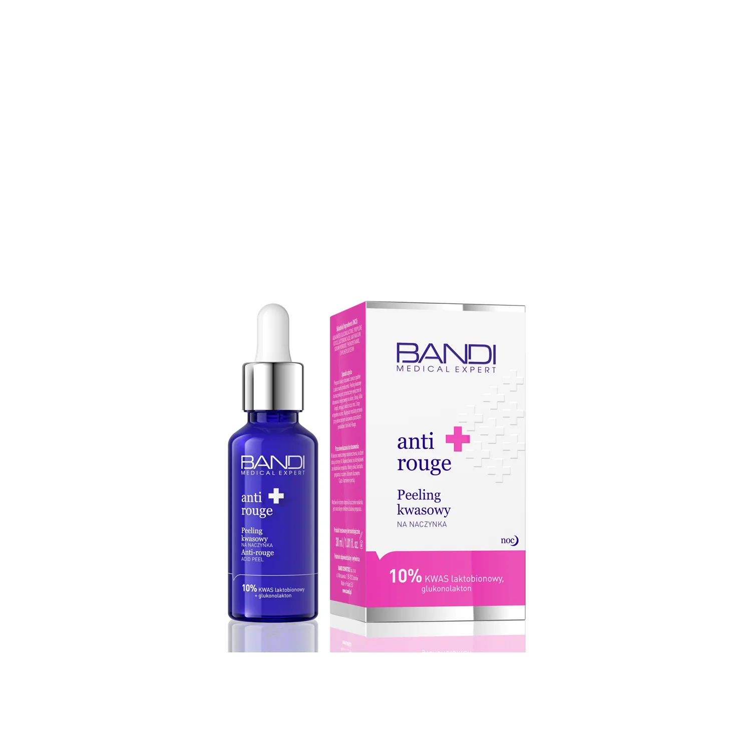 Bandi Medical Expert Anti-Rouge, Peeling Kwasowy Na Naczynka 10% Kwas Laktobionowy, Glukonolakton,30 ml