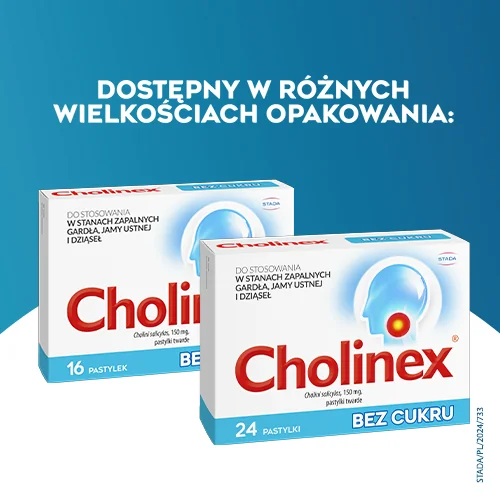 Cholinex bez cukru 150 mg, 24 pastylki twarde