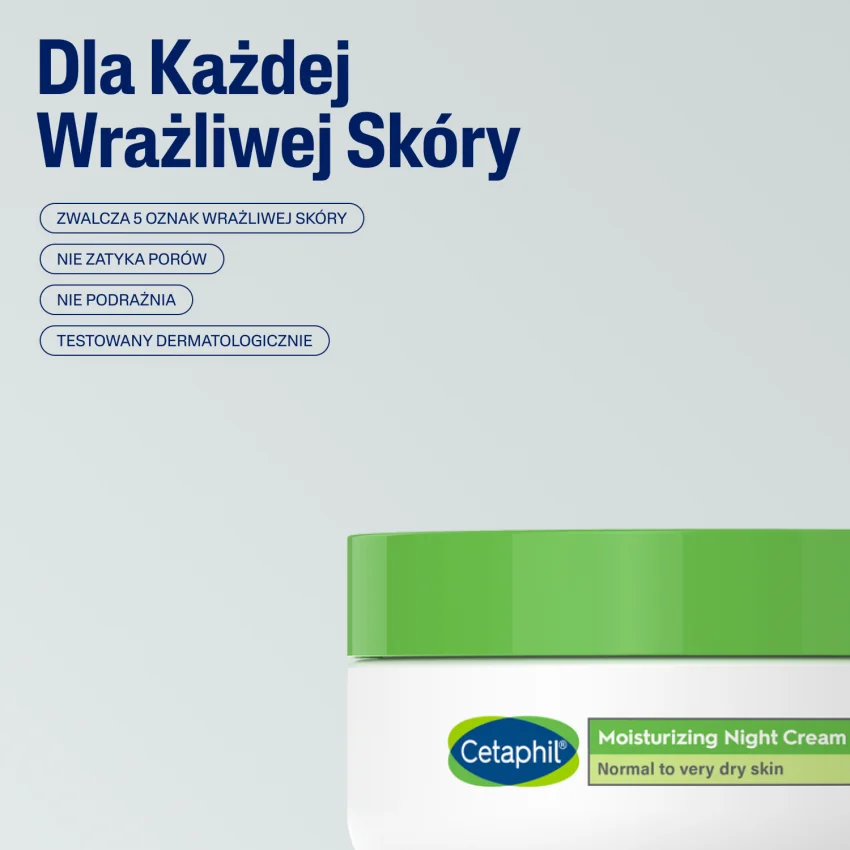 Cetaphil Krem nawilżający na noc z kwasem hialuronowym, 48 ml