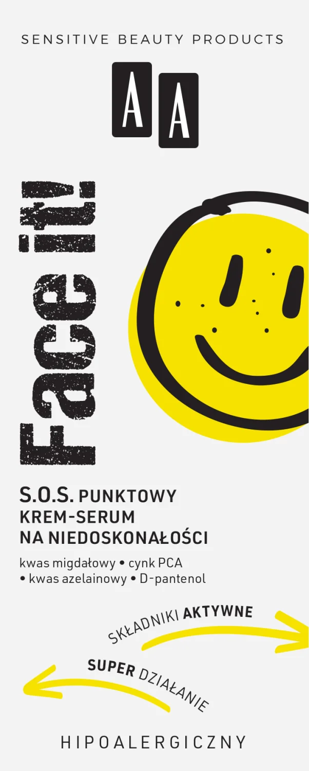 AA FACE IT! S.O.S. Punktowy krem-serum na niedoskonałości, 50 ml