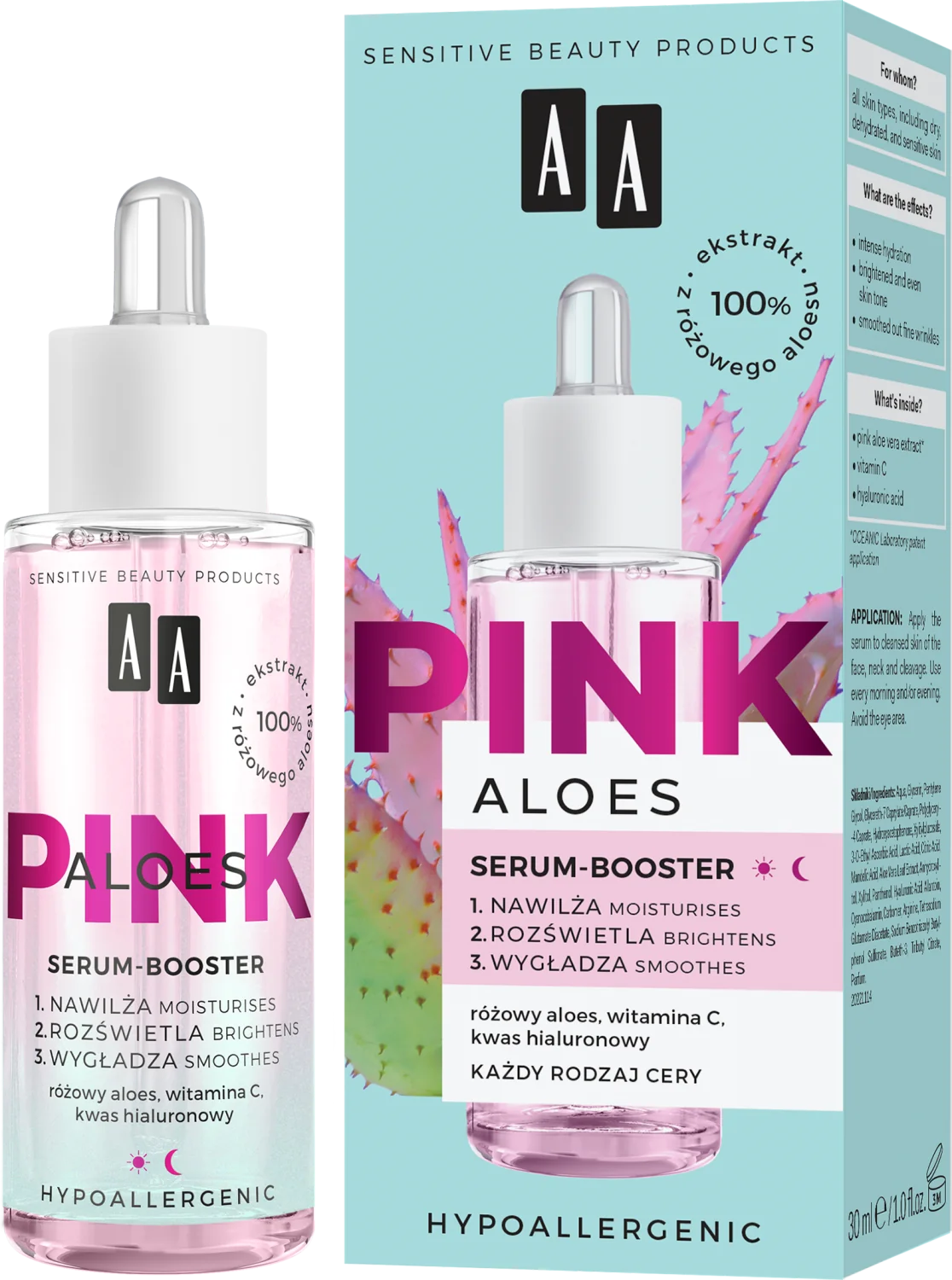 AA ALOES PINK Serum-booster na dzień i na noc, 40 ml