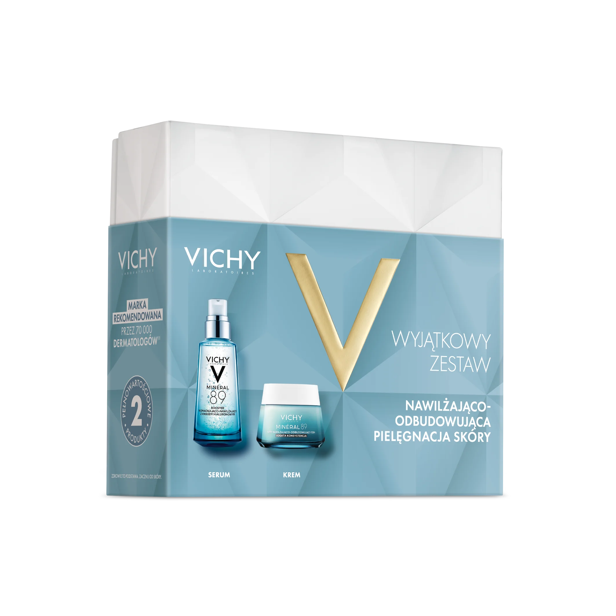 Vichy Minéral 89 zestaw prezentowy wzmacniająco-nawilżający booster-serum, 50 ml + nawilżająco-odbudowujący krem do twarzy, 50 ml