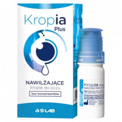 Kropia Plus, nawilżające krople do oczu, bez konserwantów, 10 ml