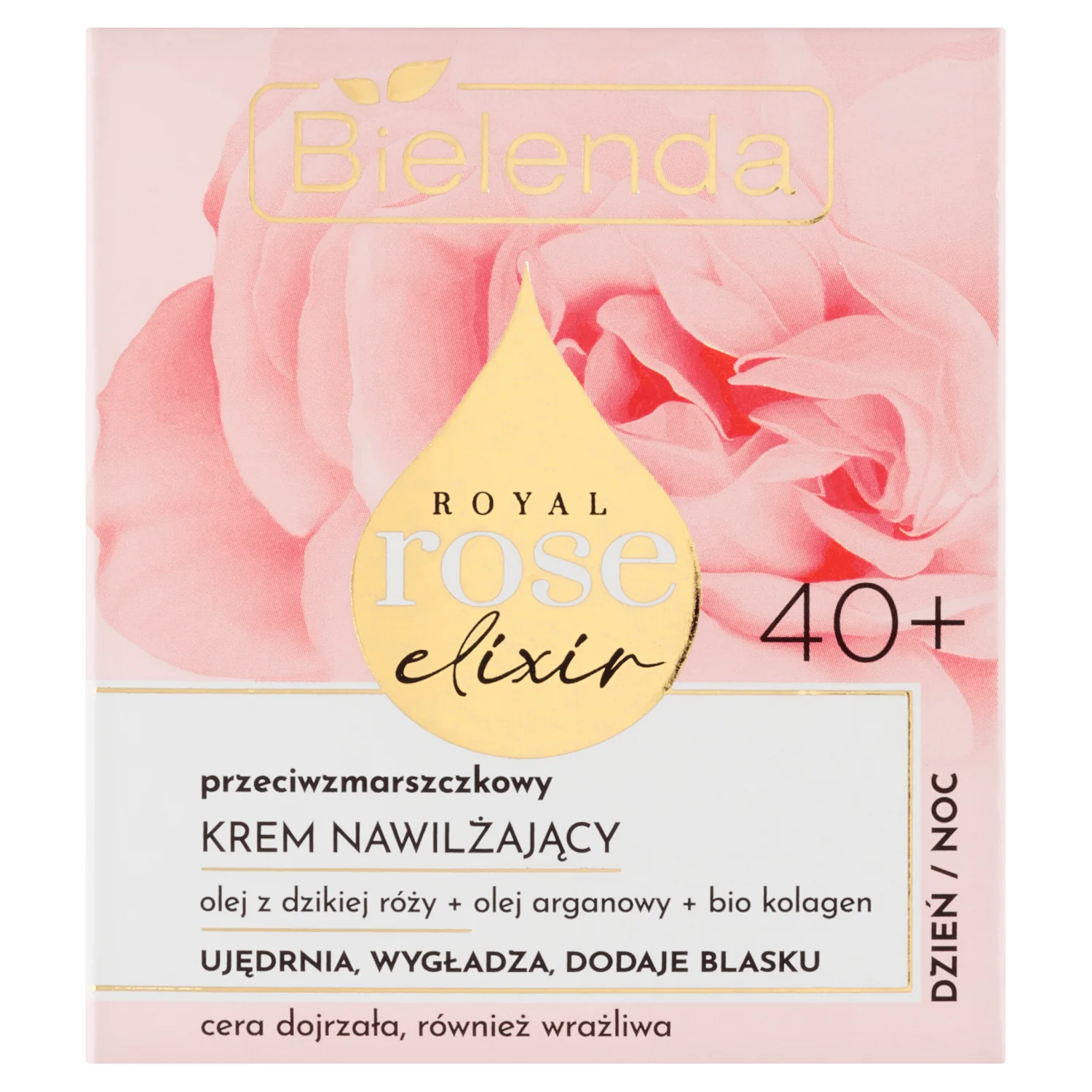 Bielenda Royal Rose przeciwzmarszczkowy półtłusty krem odbudowujący 40+, dzień/ noc, 50 ml