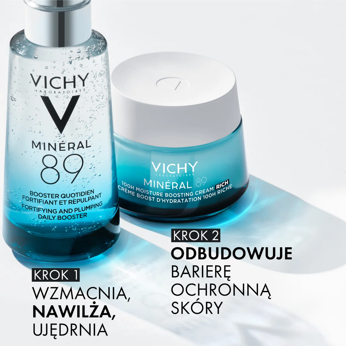 Vichy Minéral 89 bogaty krem nawilżająco-odbudowujący 72h, 50 ml