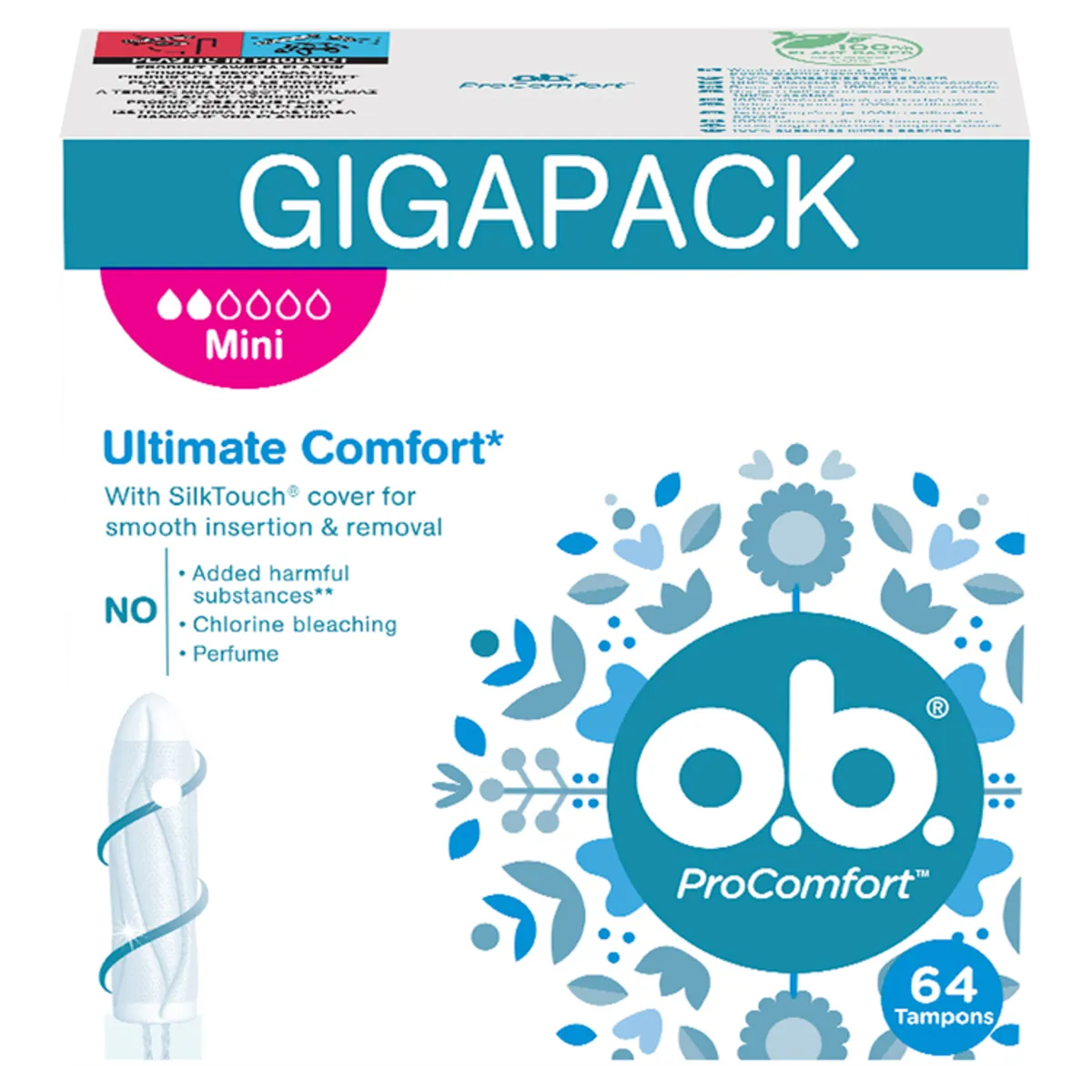 o.b. ProComfort Mini tampony, 64 szt.
