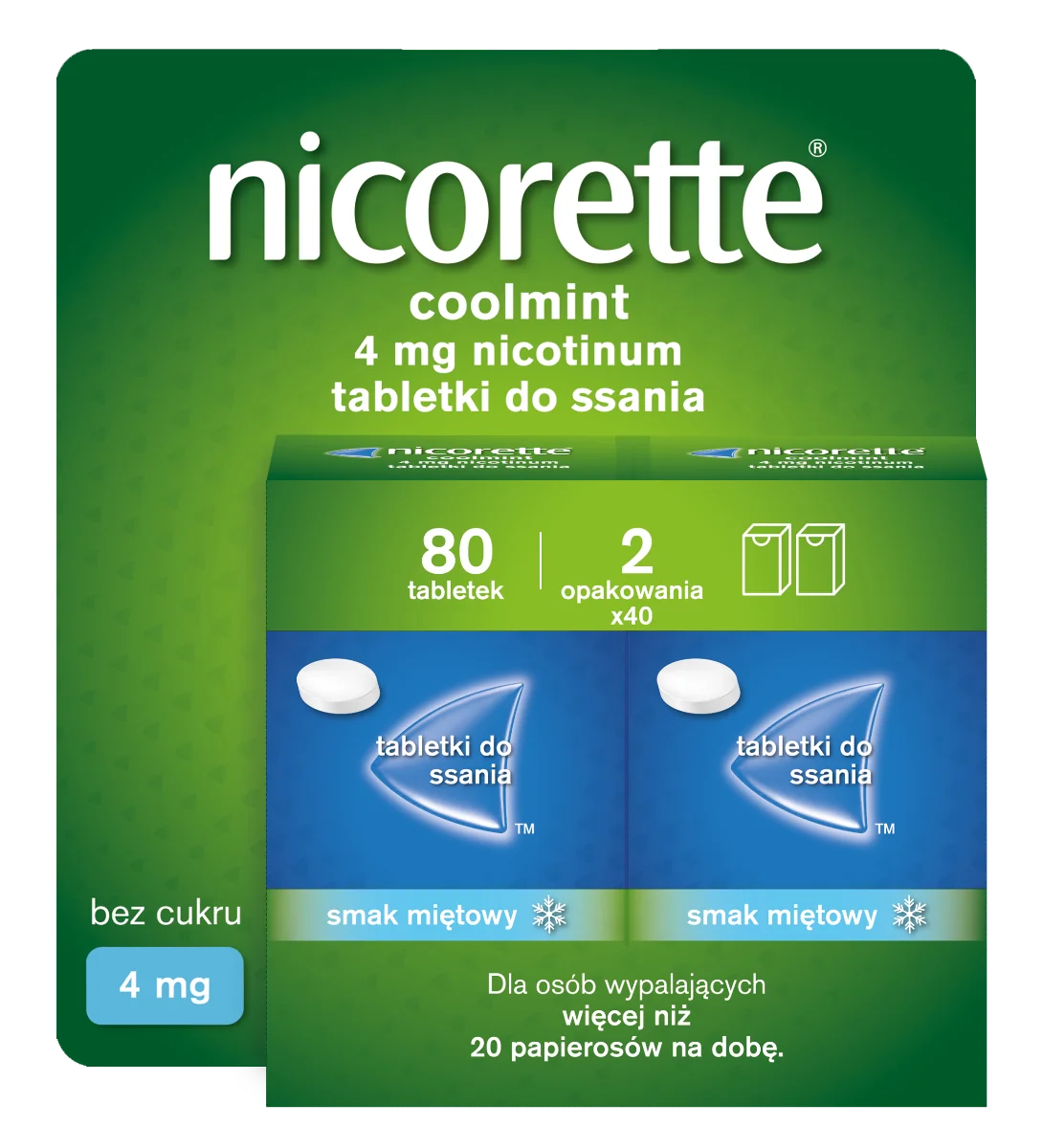 Nicorette Coolmint, 4 mg, 80 tabletek do ssania