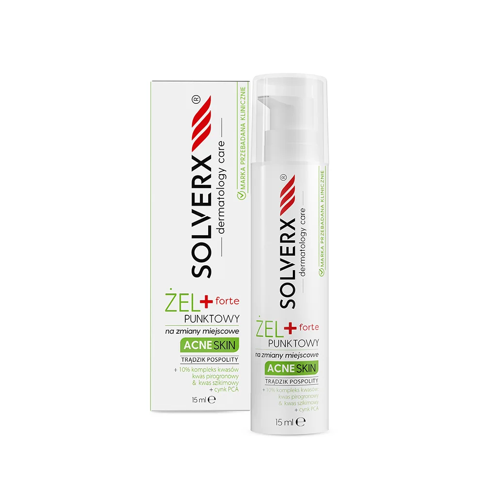 Solverx Acne Skin Forte, żel punktowy do twarzy, 15 ml