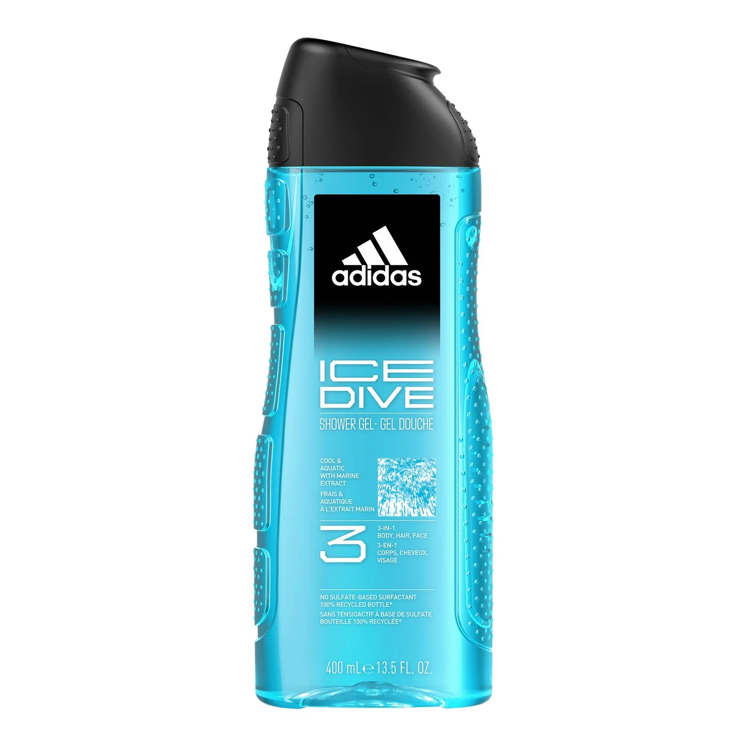 adidas Ice Dive, żel pod prysznic 3w1 dla mężczyzn, 400 ml