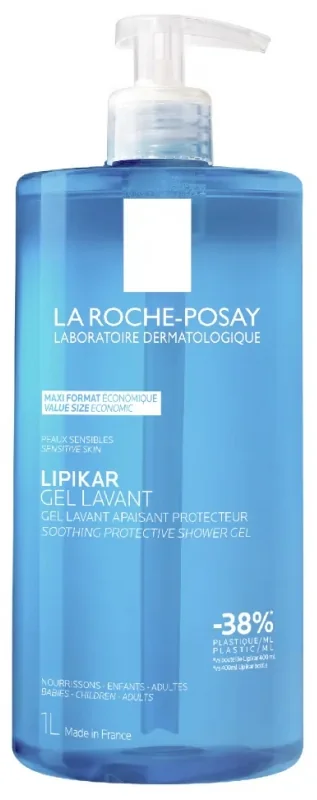 La Roche-Posay Lipikar Gel Levant, kojący żel do mycia twarzy i ciała, 1000 ml