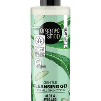 Organic Shop żel do mycia twarzy do wszystkich rodzajów skóry Aloes & Awokado, 200 ml