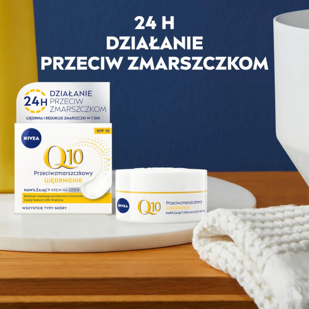 Nivea Q10 Ujędrnienie przeciwzmarszczkowy krem do twarzy na dzień z filtrem SPF 15, 50 ml