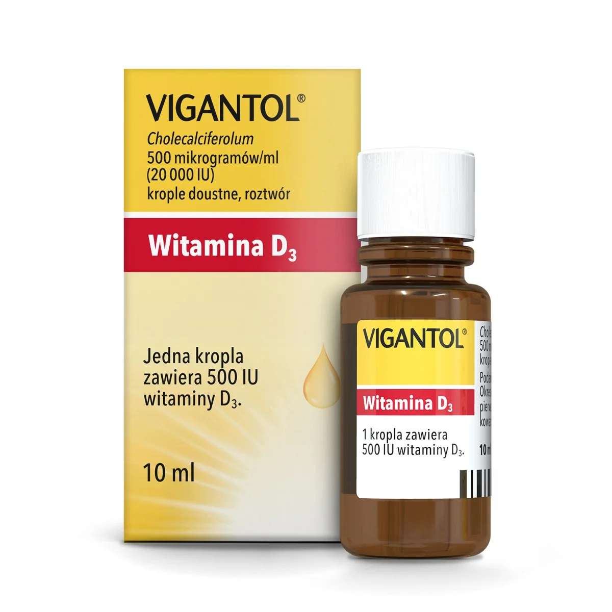 Vigantol, 500 µg/ml, krople doustne, 10 ml