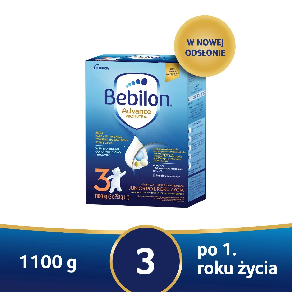 Bebilon 3 Pronutra-Advance, mleko modyfikowane po 1. roku życia, 1100 g