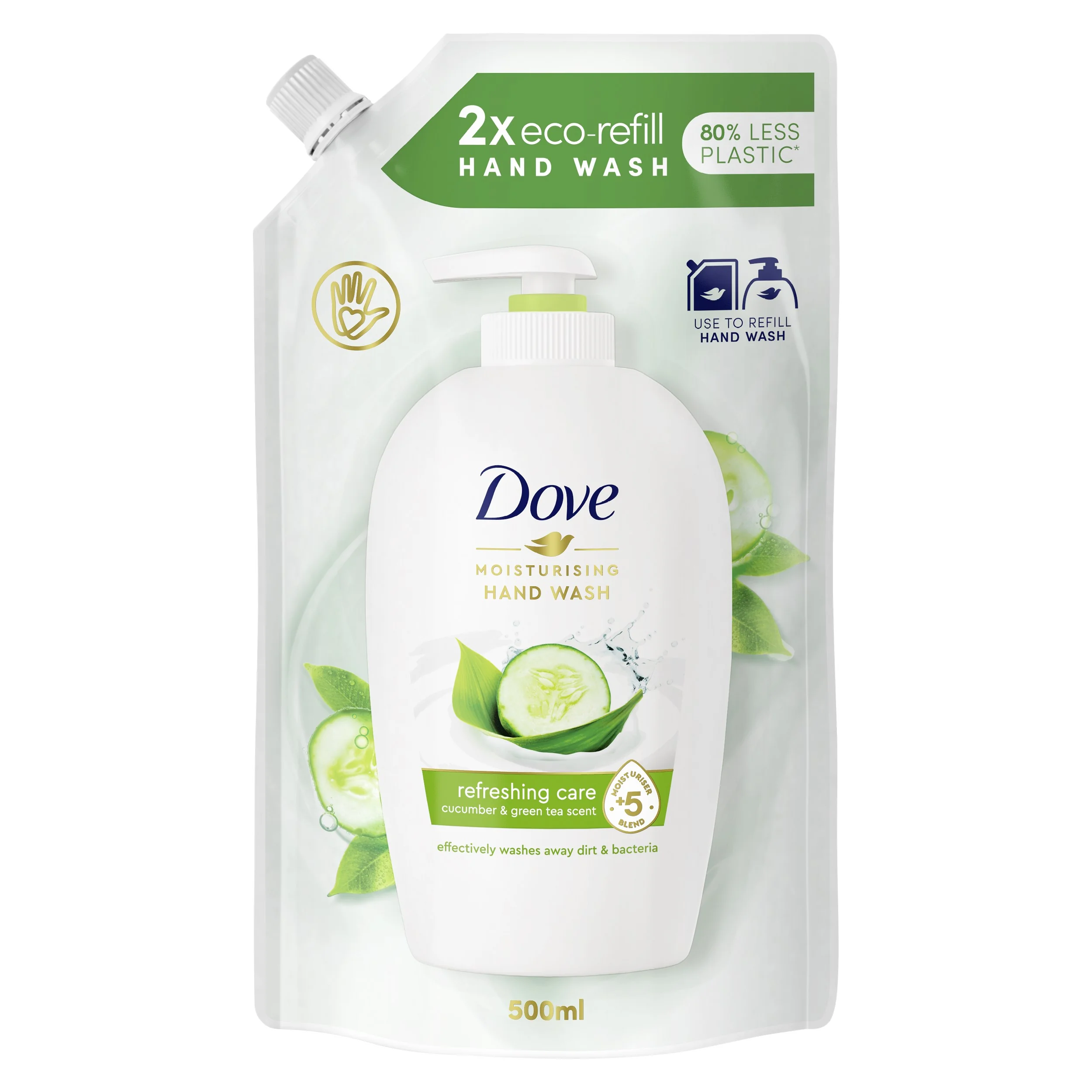 Dove Caring Hand Wash Cucumber, mydło w płynie – zapas, 500 ml