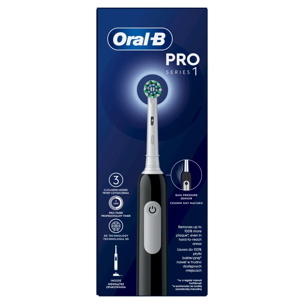 Oral-B Pro 1 Black Cross Action, szczoteczka elektryczna