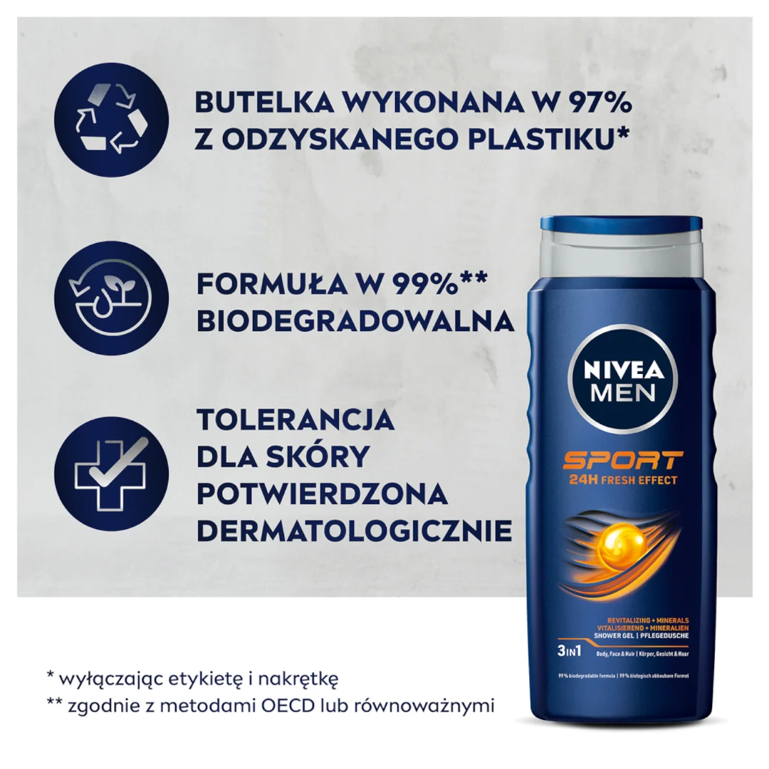 Nivea Men Sport żel pod prysznic, 500 ml