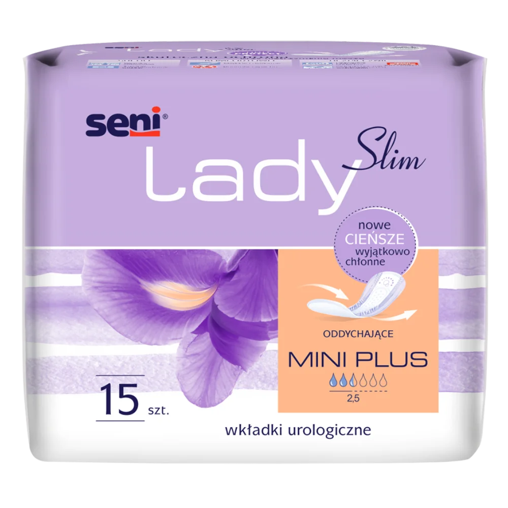 Seni Lady Slim Mini Plus, wkładki urologiczne, 15 sztuk