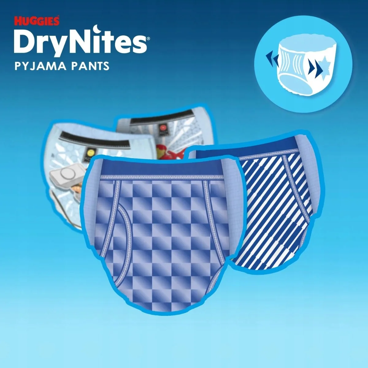 Huggies DryNites  Boys majtki na noc dla chłopców, 8 -13 lat, 30-48 kg, 9 sztuk