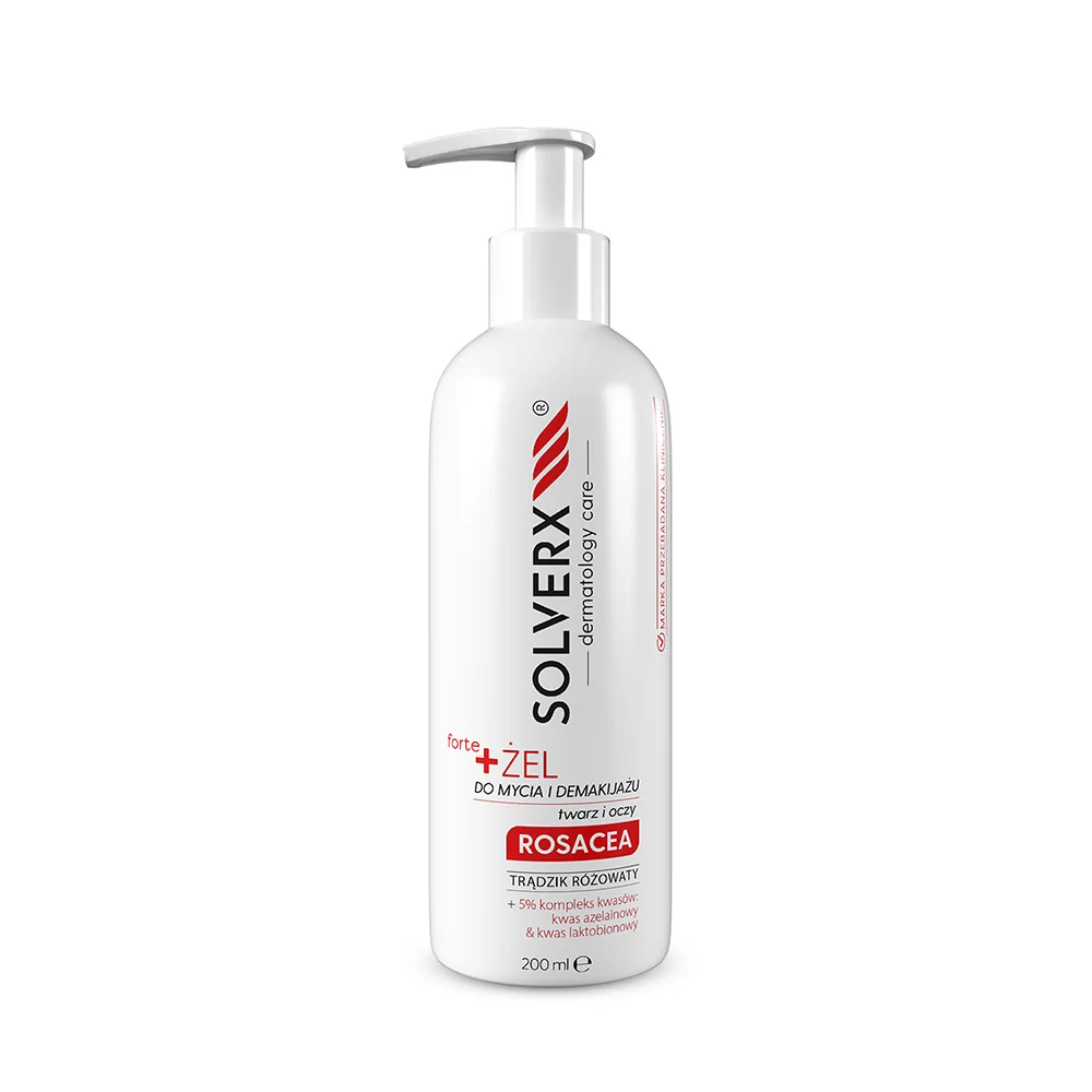 Solverx Rosacea Forte, żel do mycia twarzy i demakijażu, 200 ml