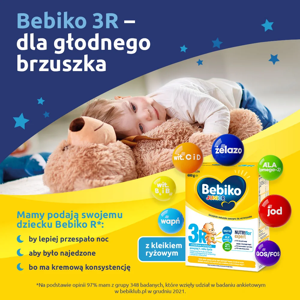 Bebiko Junior 3R Odżywcza formuła na bazie mleka dla dzieci powyżej 1. roku życia, 600 g