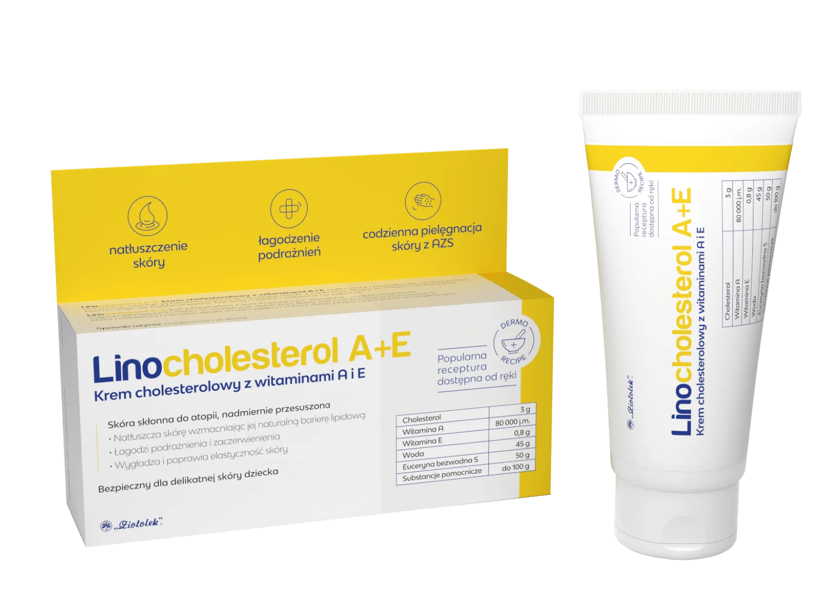 Linocholesterol A+E, krem cholesterolowy z witaminami A i E, 50 g