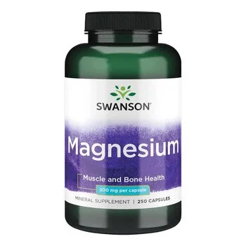 Swanson Magnesium 200mg, suplement diety, 250 kapsułek