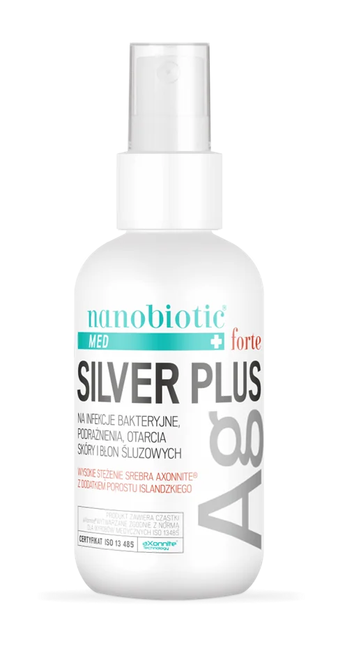 Nanobiotic Med Silver Plus Forte, płyn na rany, oparzenia, odleżyny, 75 ml